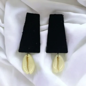 Black Rectangle with Cowrie