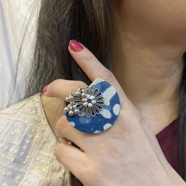 Blue hexagone ring - Image 4