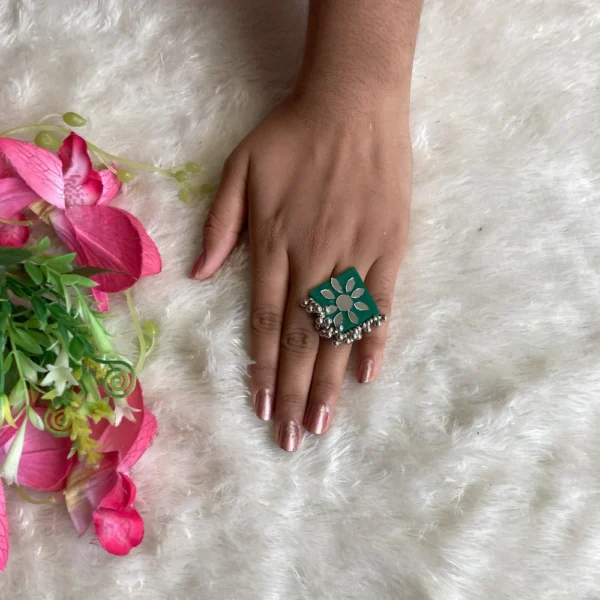 Green square ring - Image 3